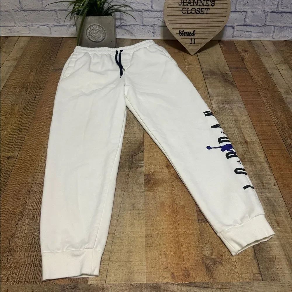 NIKE Air Jordan Jumpman Fleece Sweatpants White Purple AA1454-101 Men’s M Flaws